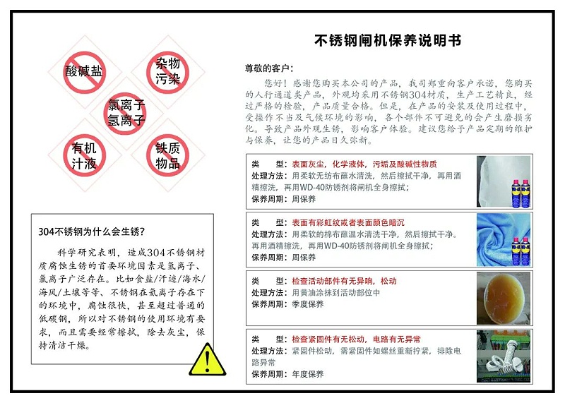 闸机保养说明